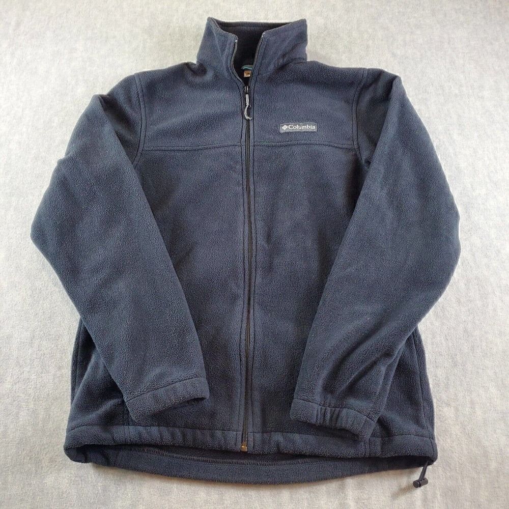 Columbia Jacket Mens Small Black Soft Fleece Outdoor Full Zip